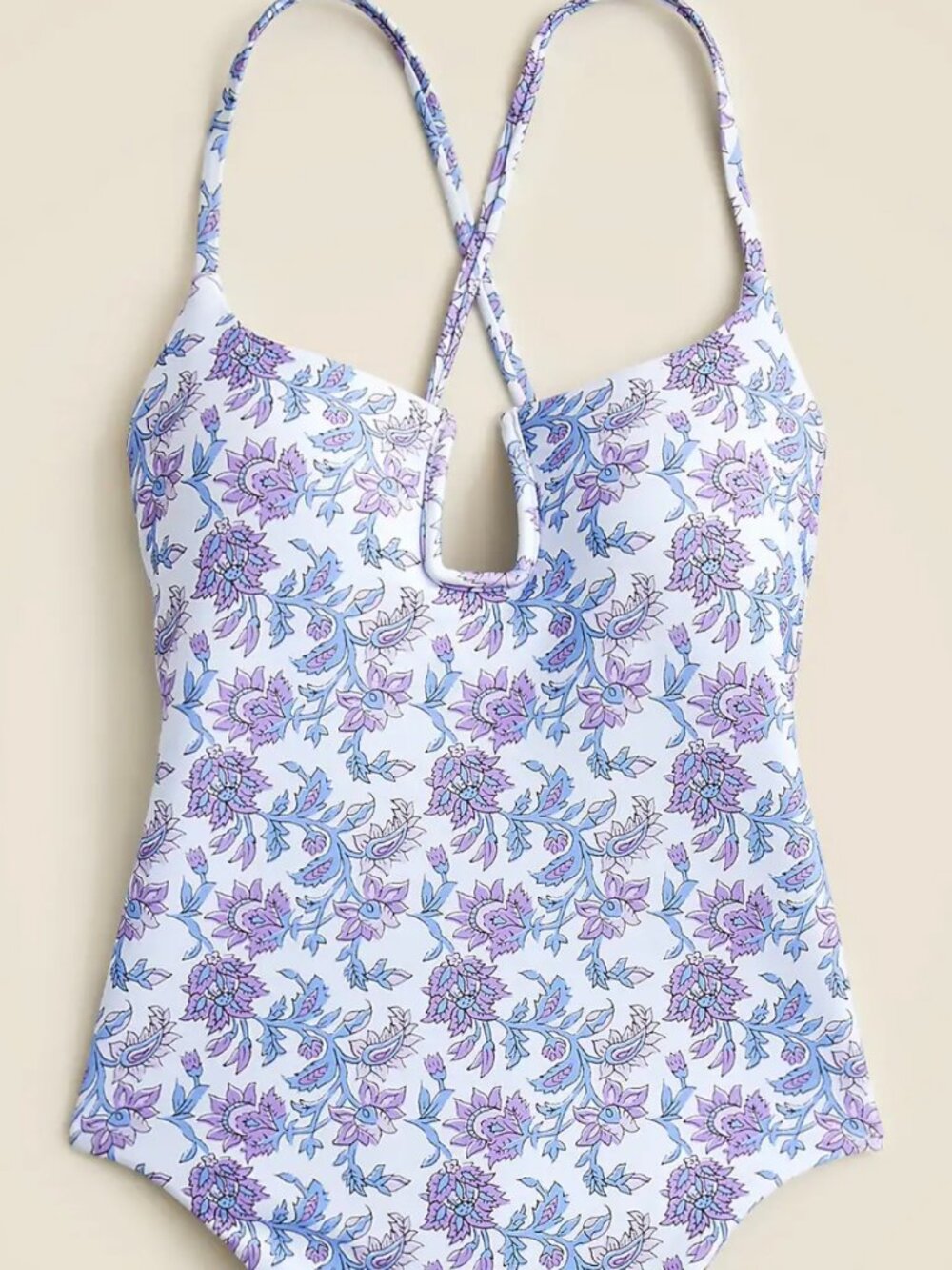 J.CREW Mira one-piece swimsuit in Classic Sculp. SIZE: 6. COLOR: blue multi flor